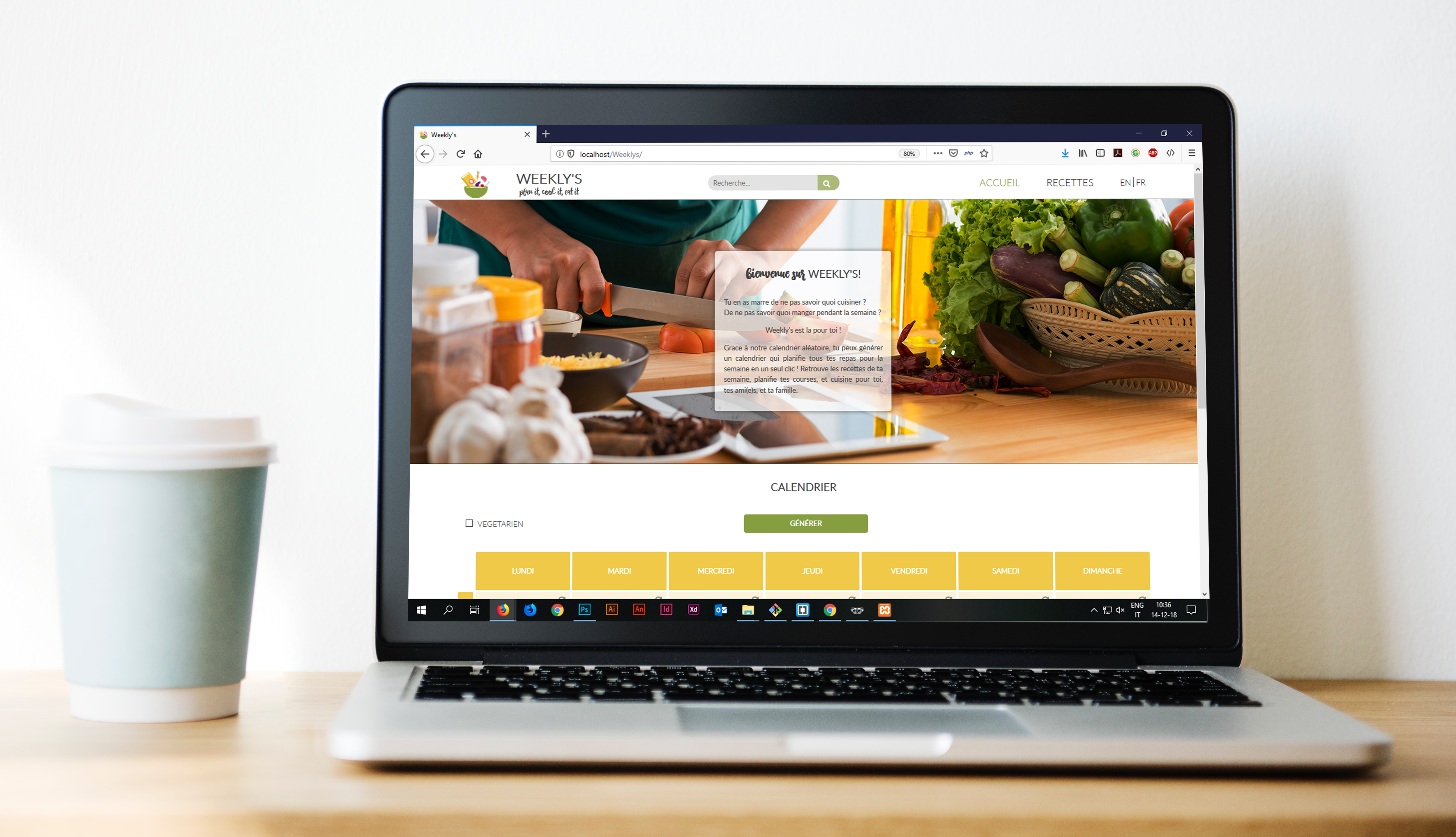 Weekly's desktop homepage