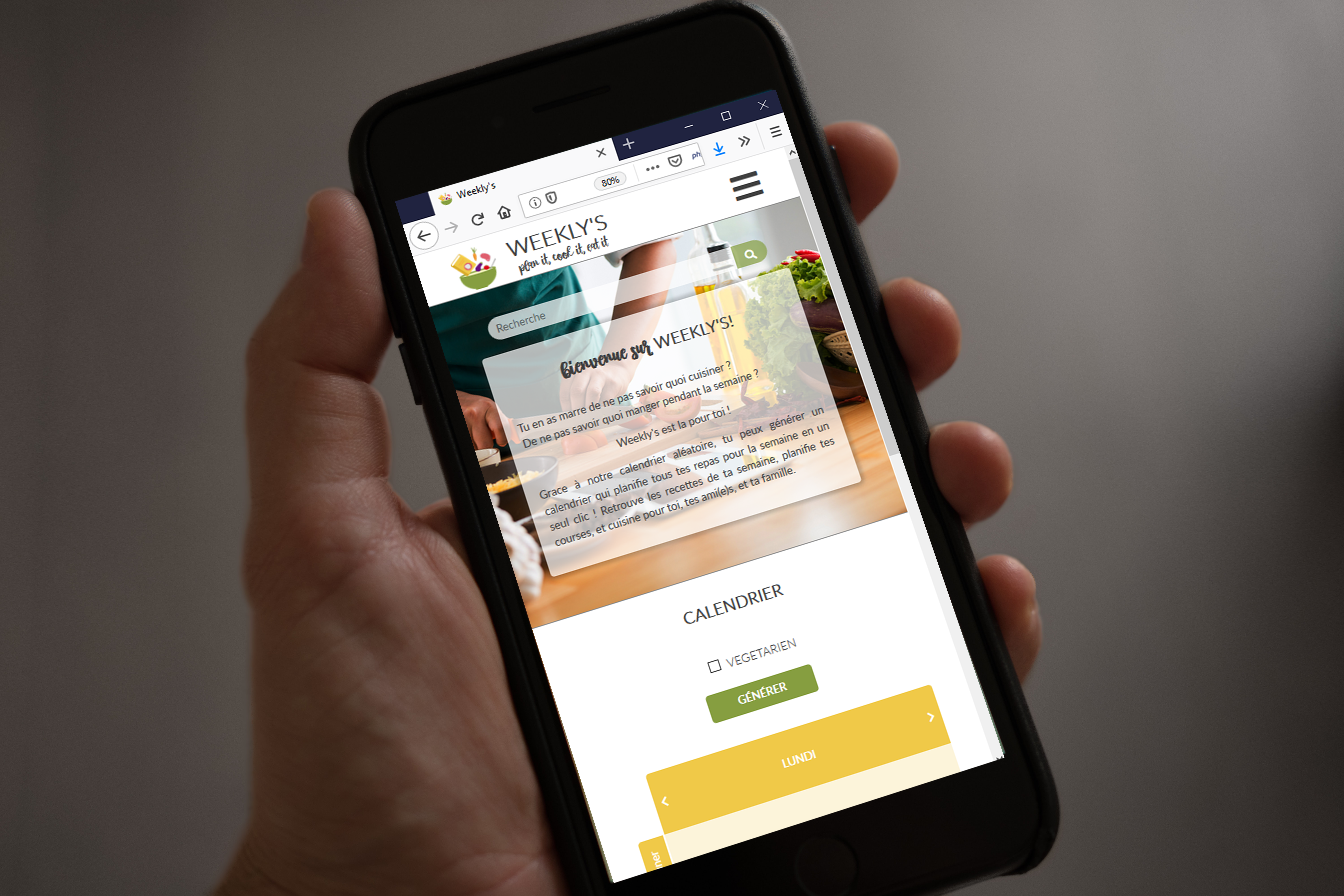 Weekly's mobile homepage